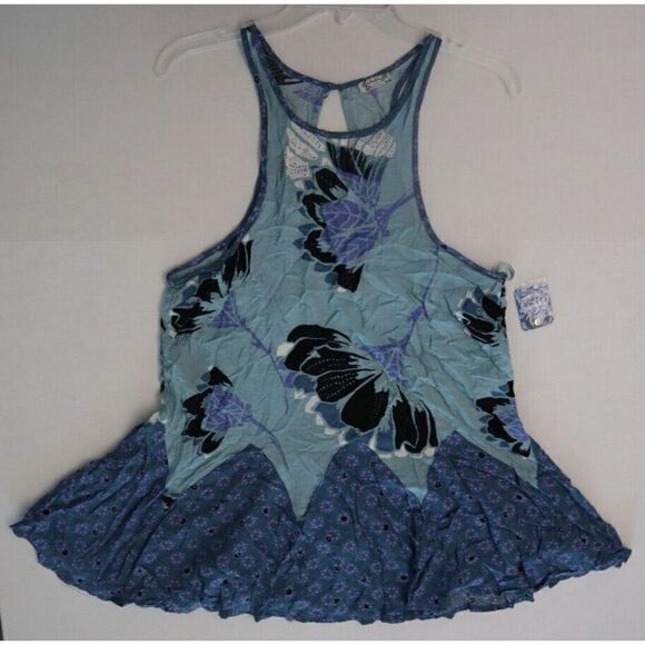 Free People OB564403 Womens Sz XS Blue "Someone Like You" Printed Slip Dress $88 - Picture 6 of 11